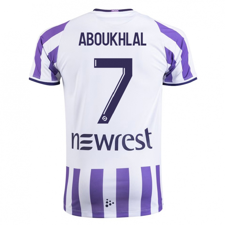 Men Football Zakaria Aboukhlal #7 White Home Jersey 2023/24 T-Shirt Canada