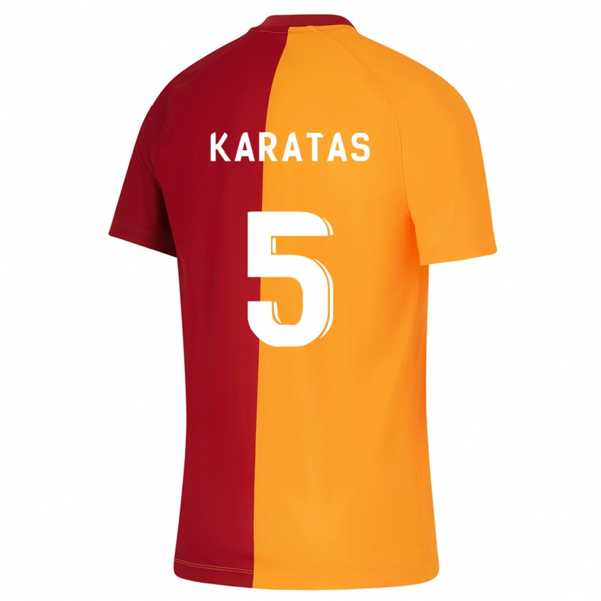 Men Football Eda Karataş #5 Orange Home Jersey 2023/24 T-Shirt Canada