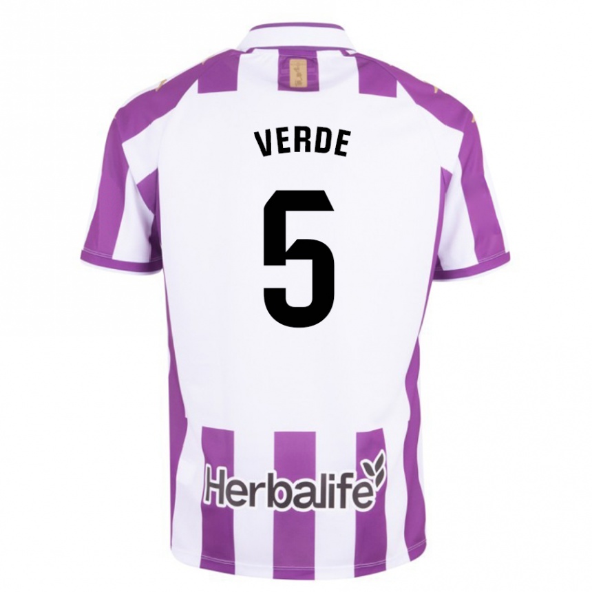 Homme Football Maillot Adrián Verde #5 Violet Tenues Domicile 2023/24 Canada