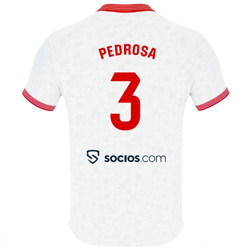 Men Football Adrià Pedrosa #3 White Home Jersey 2023/24 T-Shirt Canada