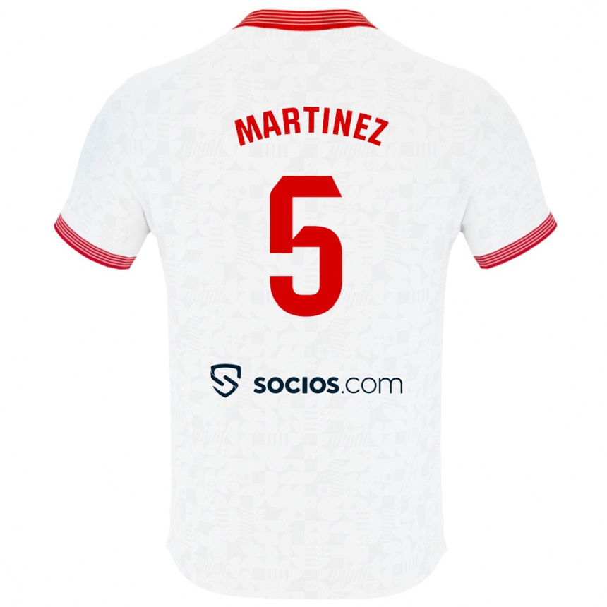 Men Football Sergio Martínez #5 White Home Jersey 2023/24 T-Shirt Canada