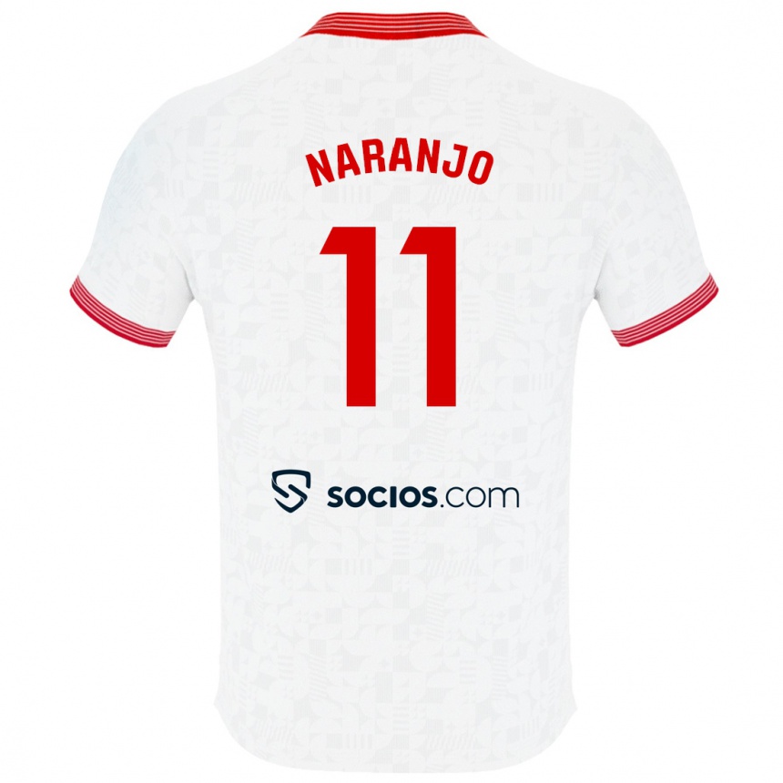 Men Football Mario Naranjo #11 White Home Jersey 2023/24 T-Shirt Canada