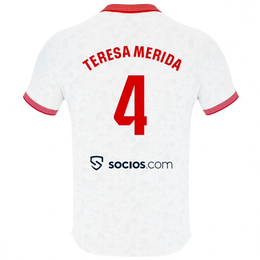 Men Football Teresa Merida #4 White Home Jersey 2023/24 T-Shirt Canada