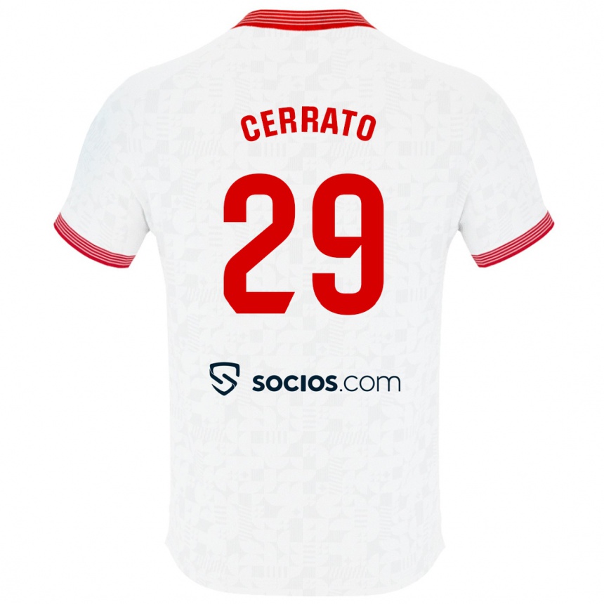 Men Football Alba Cerrato Izquierdo #29 White Home Jersey 2023/24 T-Shirt Canada