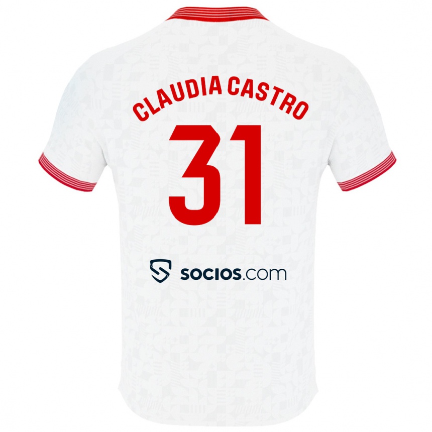 Men Football Claudia Castro Romero #31 White Home Jersey 2023/24 T-Shirt Canada