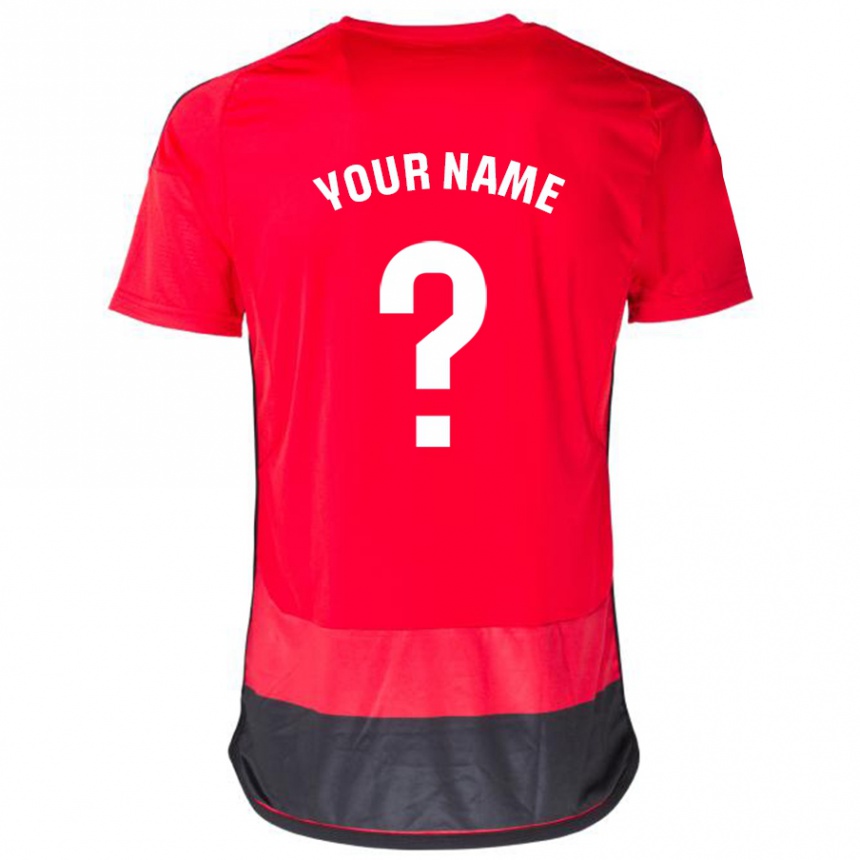 Men Football Your Name #0 Red Black Home Jersey 2023/24 T-Shirt Canada