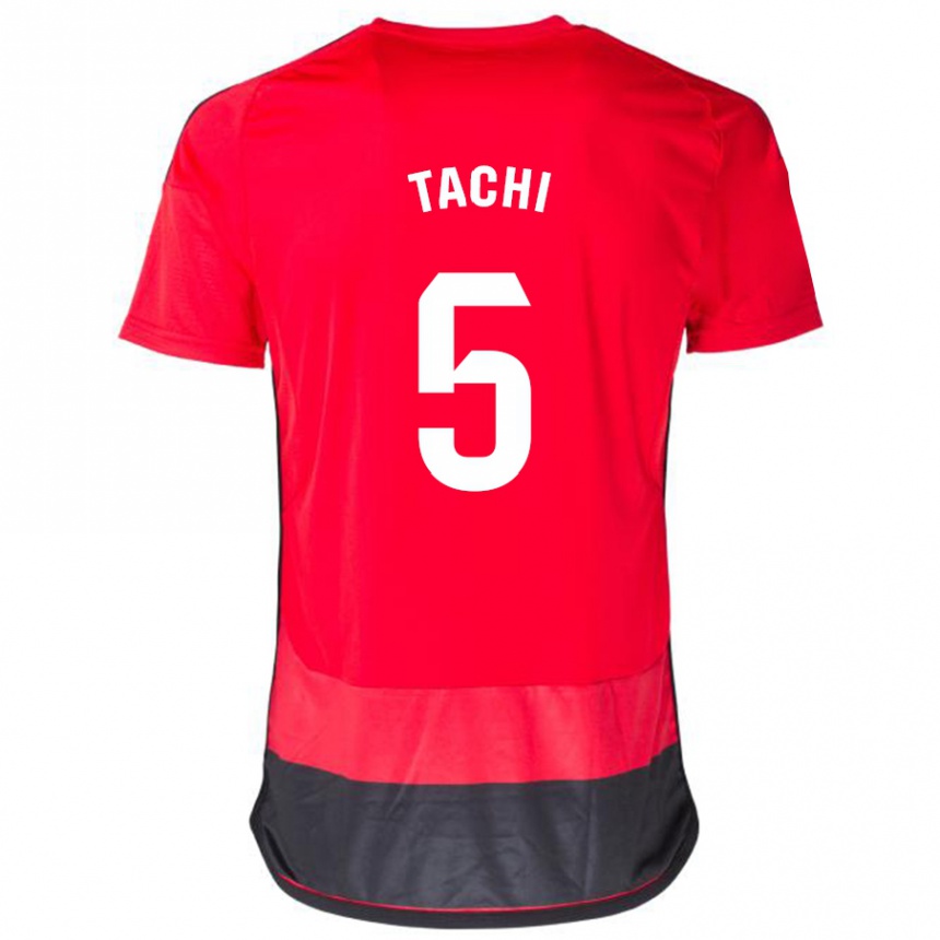 Men Football Tachi #5 Red Black Home Jersey 2023/24 T-Shirt Canada