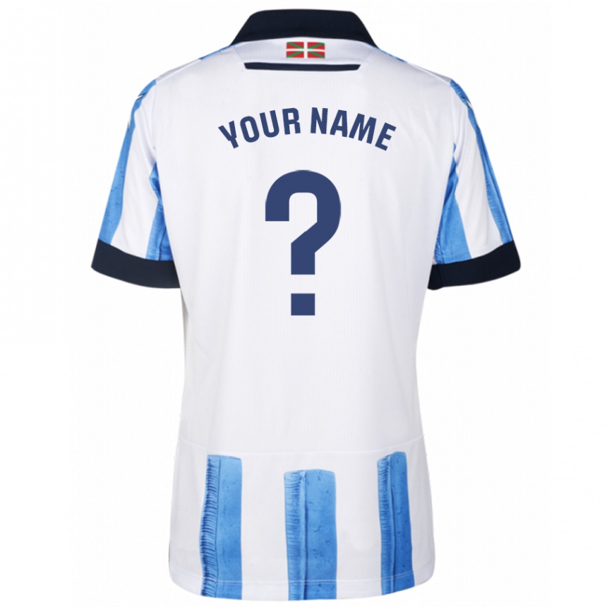 Men Football Your Name #0 Blue White Home Jersey 2023/24 T-Shirt Canada