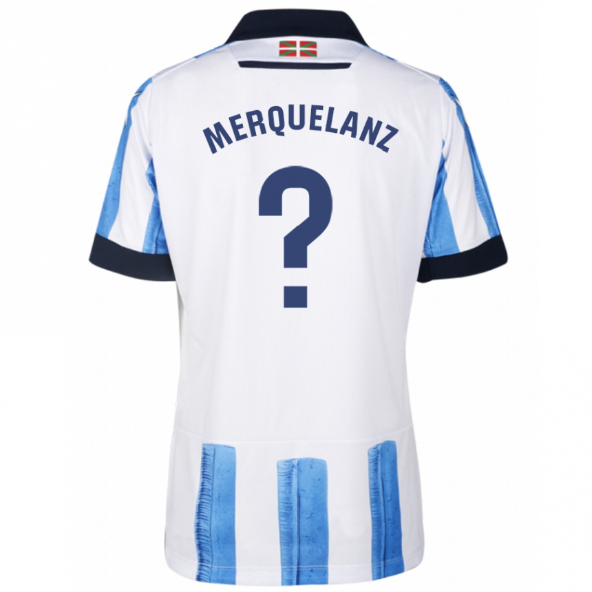 Men Football Martín Merquelanz #0 Blue White Home Jersey 2023/24 T-Shirt Canada