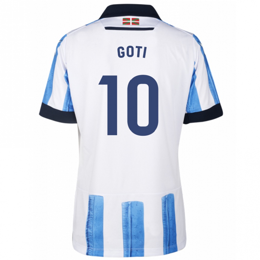 Men Football Mikel Goti #10 Blue White Home Jersey 2023/24 T-Shirt Canada