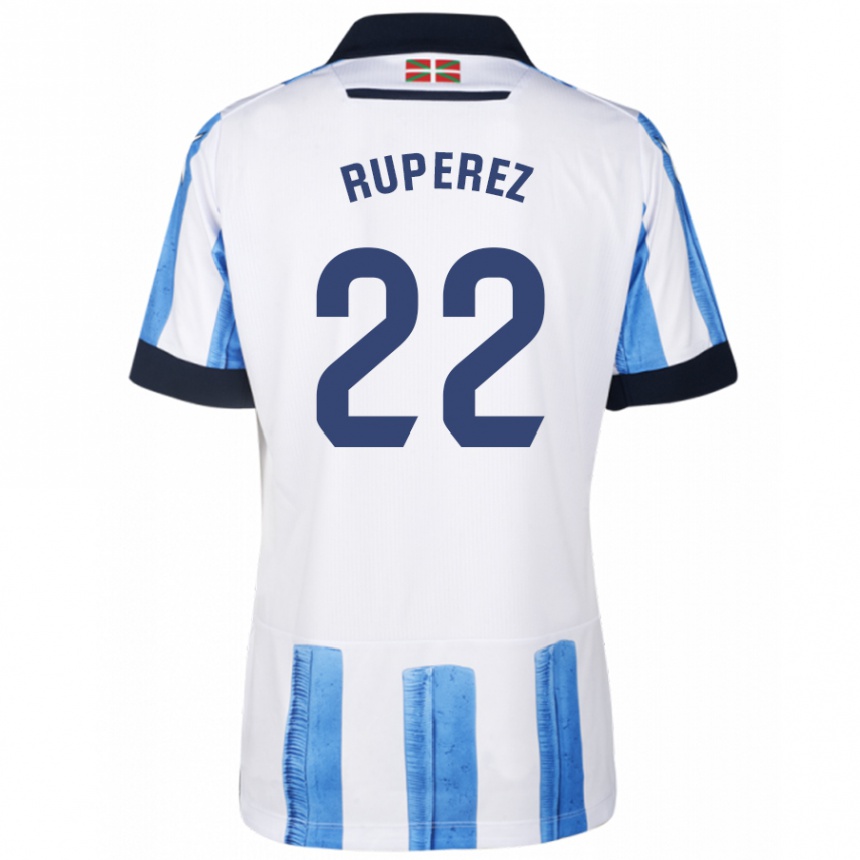 Men Football Iñaki Rupérez #22 Blue White Home Jersey 2023/24 T-Shirt Canada