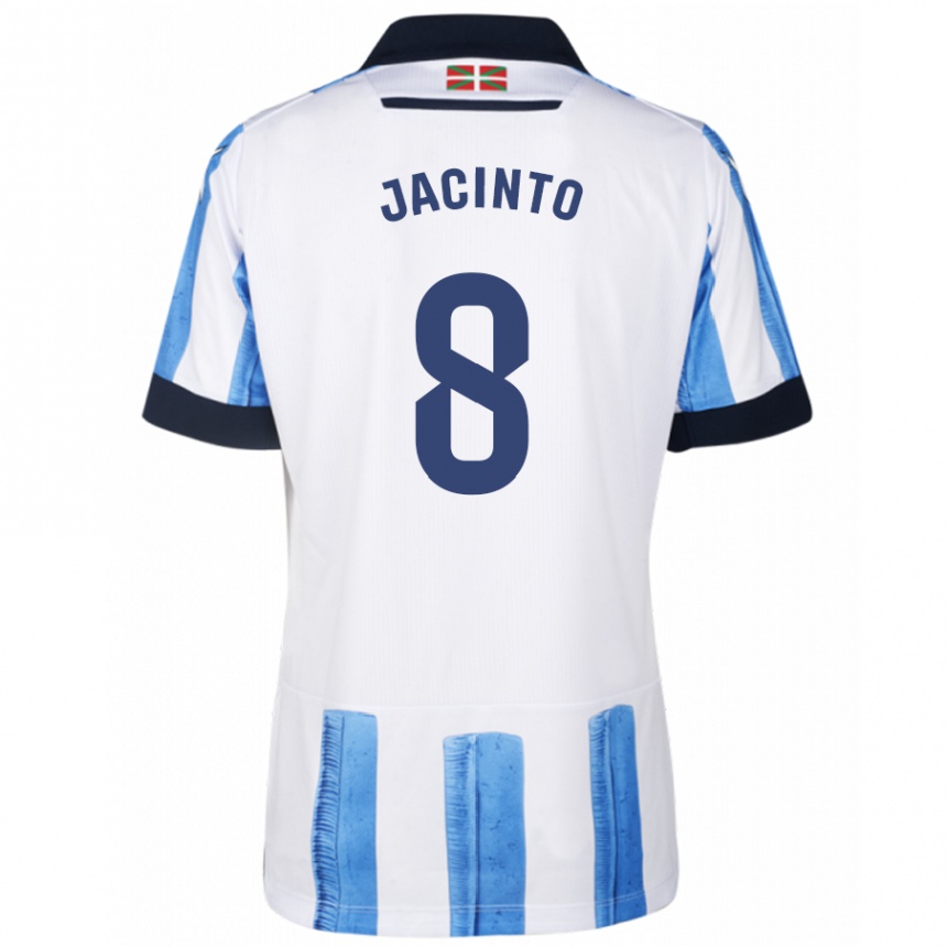 Men Football Andreia De Jesus Jacinto #8 Blue White Home Jersey 2023/24 T-Shirt Canada