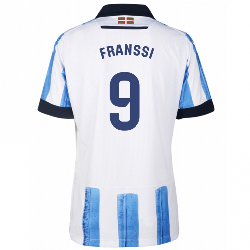 Men Football Sanni Maija Franssi #9 Blue White Home Jersey 2023/24 T-Shirt Canada