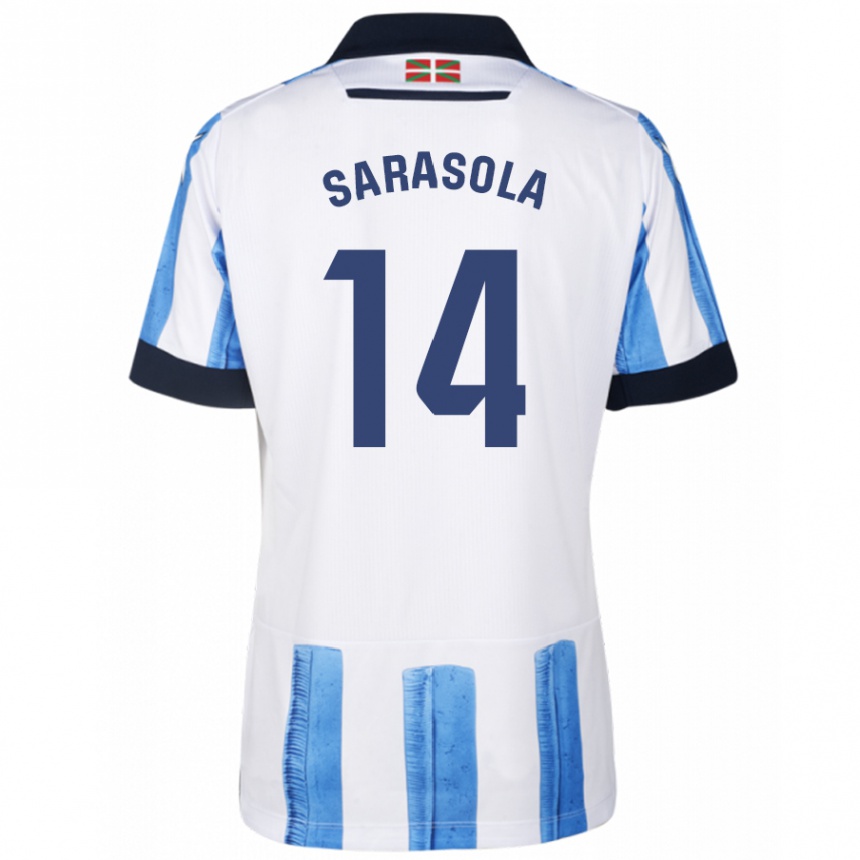 Homme Football Maillot Izarne Sarasola Beain #14 Bleu Blanc Tenues Domicile 2023/24 Canada