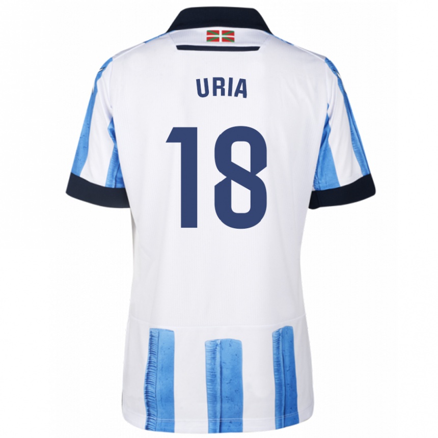 Men Football Mirari Uria Gabilondo #18 Blue White Home Jersey 2023/24 T-Shirt Canada