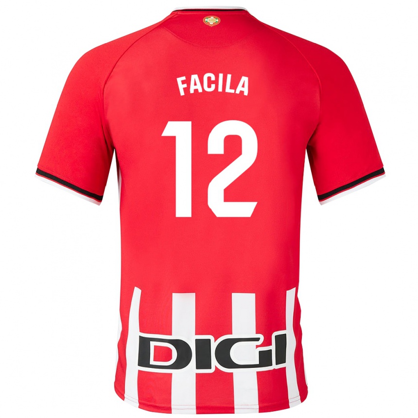 Men Football Garazi Facila #12 Red Home Jersey 2023/24 T-Shirt Canada