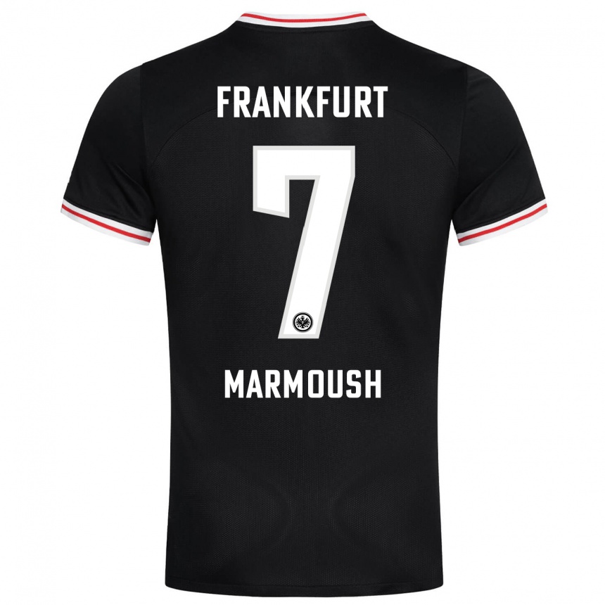 Men Football Omar Marmoush #7 Black Away Jersey 2023/24 T-Shirt Canada