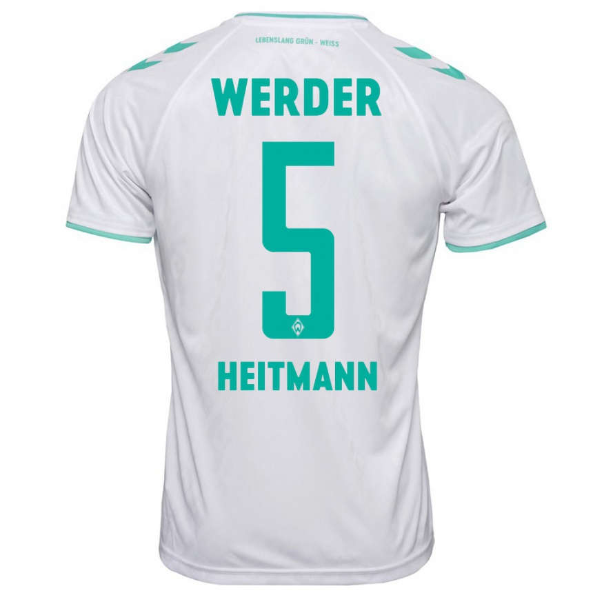 Men Football Mats Heitmann #5 White Away Jersey 2023/24 T-Shirt Canada