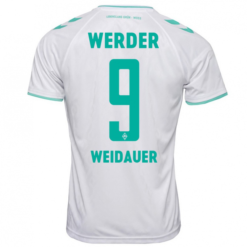 Homme Football Maillot Sophie Weidauer #9 Blanc Tenues Extérieur 2023/24 Canada