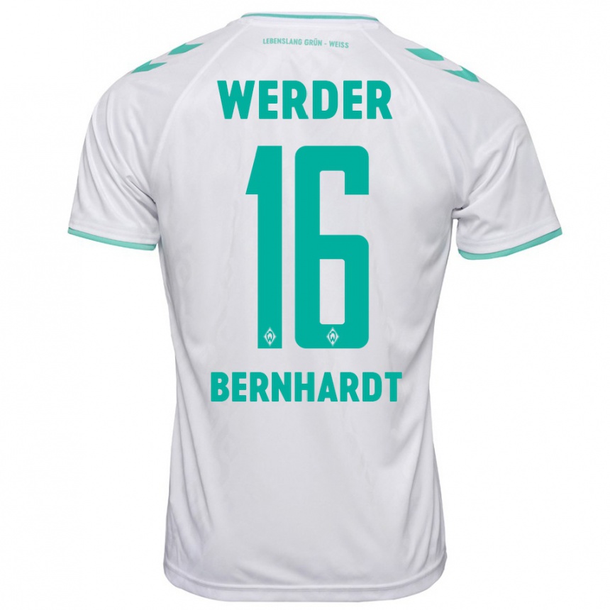 Men Football Emilie Bernhardt #16 White Away Jersey 2023/24 T-Shirt Canada