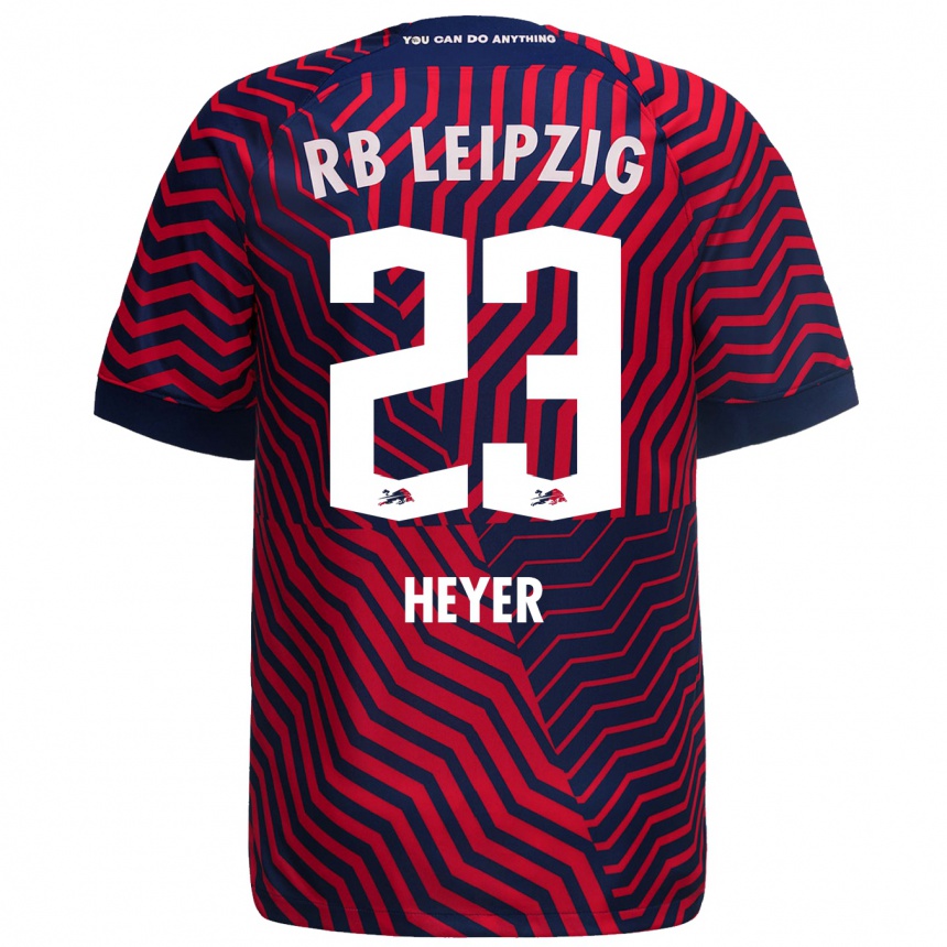 Men Football Friedrich Heyer #23 Blue Red Away Jersey 2023/24 T-Shirt Canada