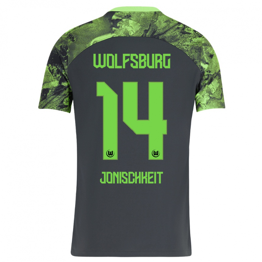 Men Football Jamal Jonischkeit #14 Dark Grey Away Jersey 2023/24 T-Shirt Canada