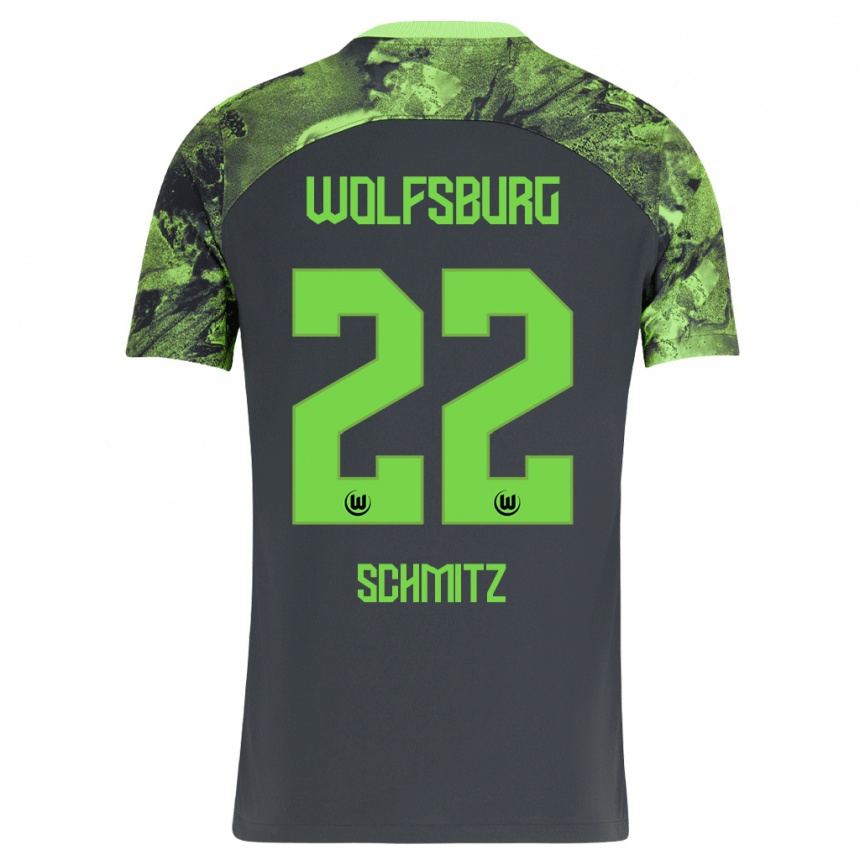 Men Football Lisa Schmitz #22 Dark Grey Away Jersey 2023/24 T-Shirt Canada