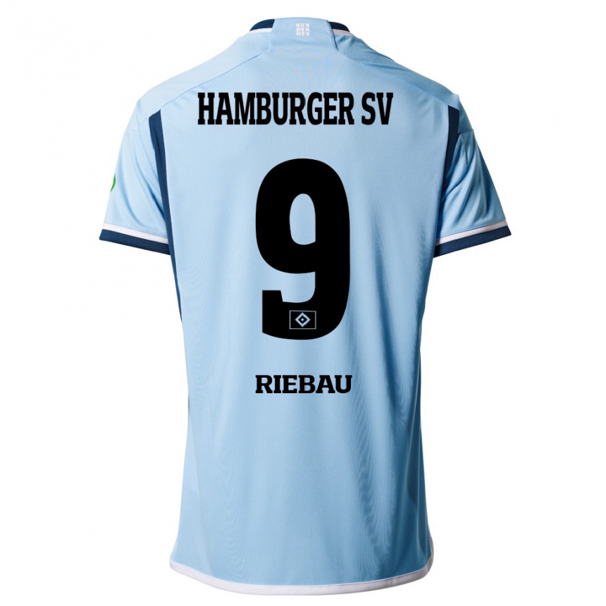 Men Football Henry Riebau #9 Blue Away Jersey 2023/24 T-Shirt Canada