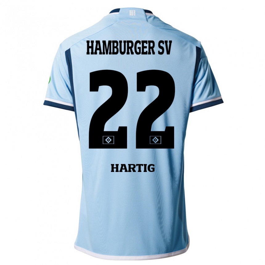 Men Football Jonas-Finn Hartig #22 Blue Away Jersey 2023/24 T-Shirt Canada