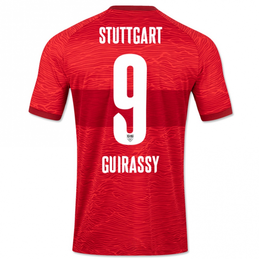 Men Football Serhou Guirassy #9 Red Away Jersey 2023/24 T-Shirt Canada