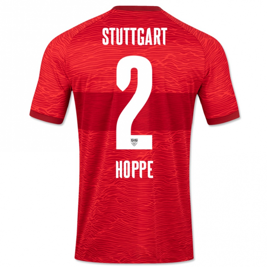 Men Football Mattis Hoppe #2 Red Away Jersey 2023/24 T-Shirt Canada