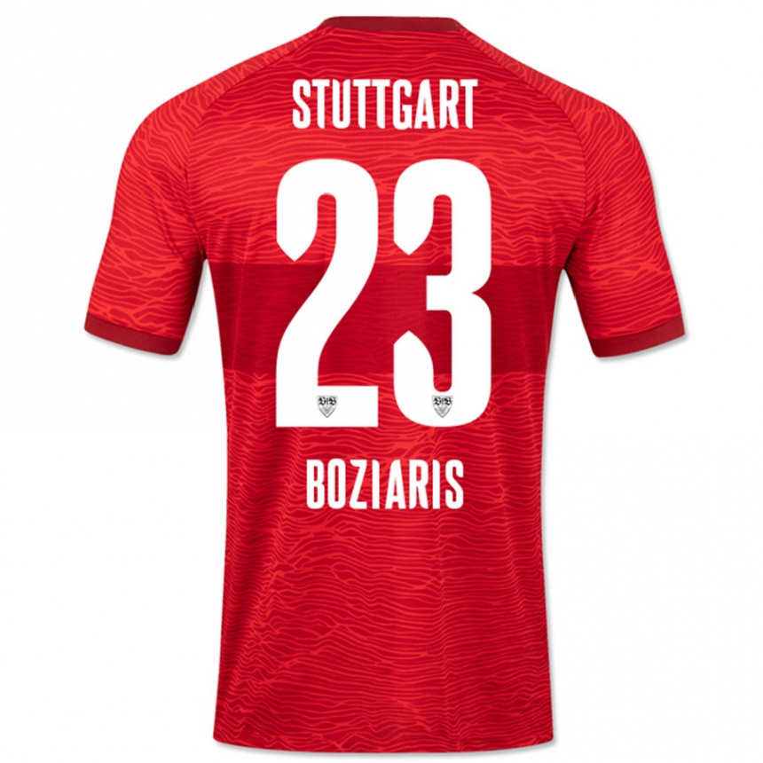 Men Football Giannis Boziaris #23 Red Away Jersey 2023/24 T-Shirt Canada