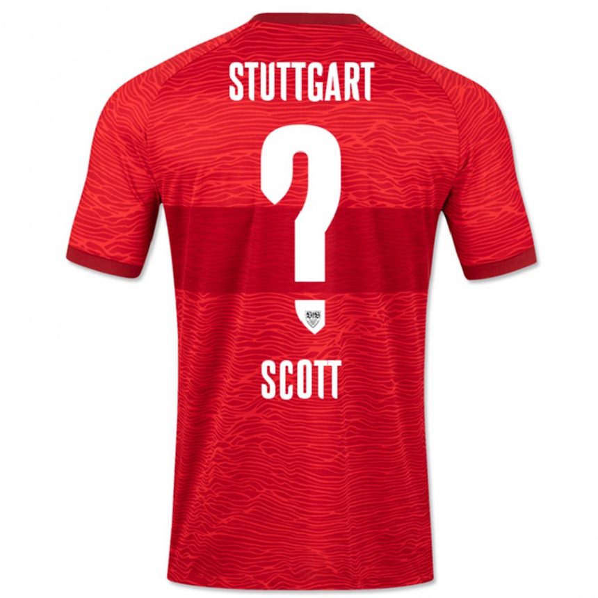 Men Football Elijah Scott #0 Red Away Jersey 2023/24 T-Shirt Canada