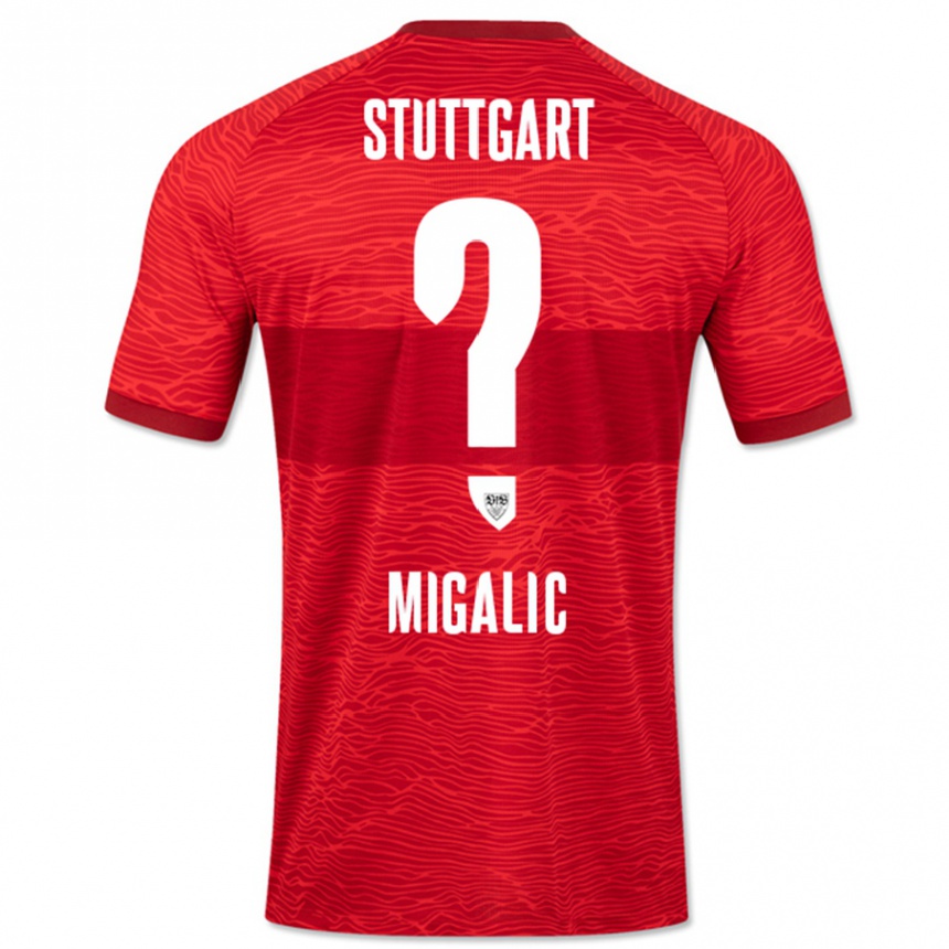 Men Football Dorian Migalic #0 Red Away Jersey 2023/24 T-Shirt Canada