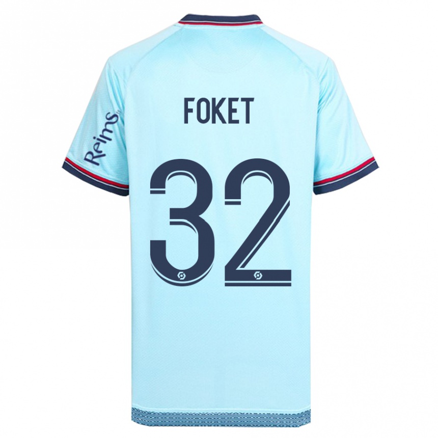 Men Football Thomas Foket #32 Sky Blue Away Jersey 2023/24 T-Shirt Canada