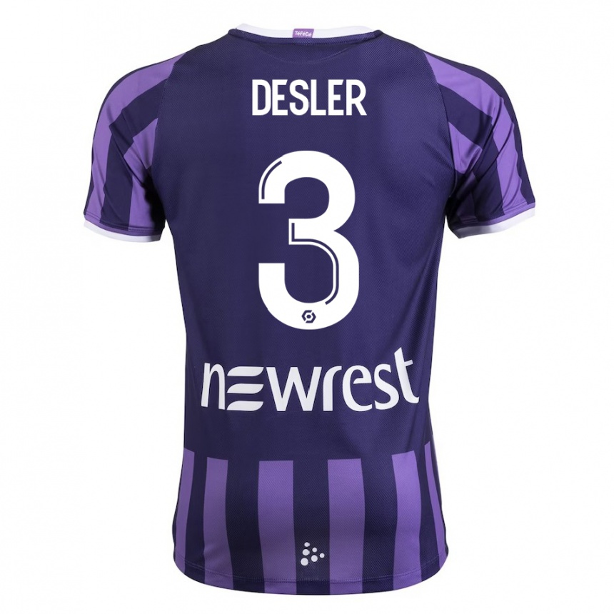 Men Football Mikkel Desler #3 Purple Away Jersey 2023/24 T-Shirt Canada