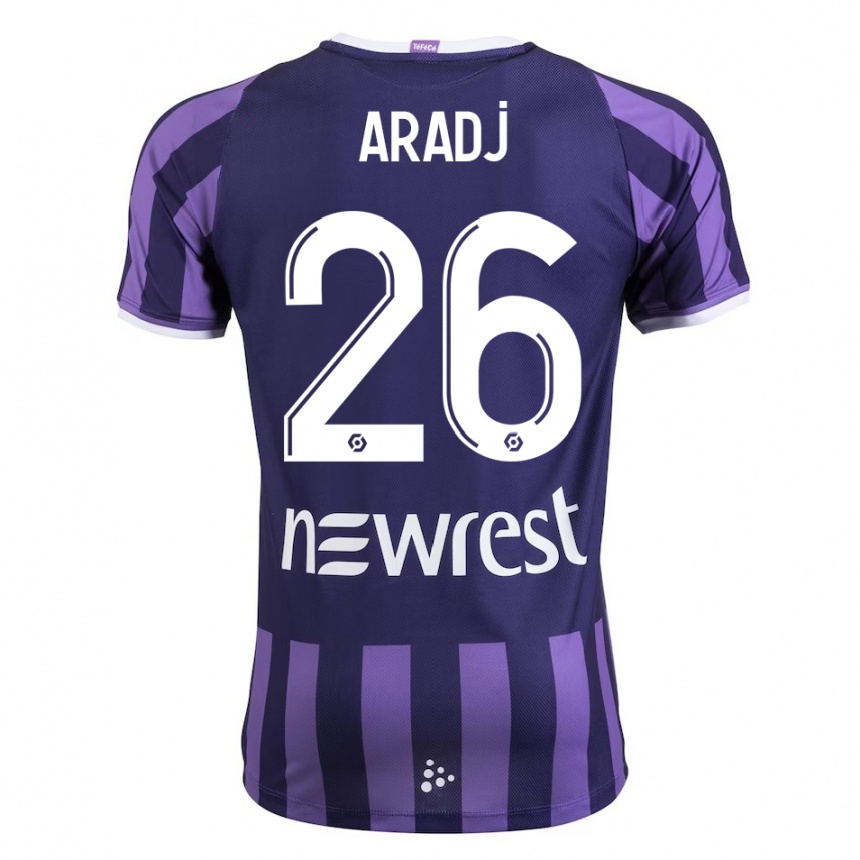 Men Football Ylies Aradj #26 Purple Away Jersey 2023/24 T-Shirt Canada