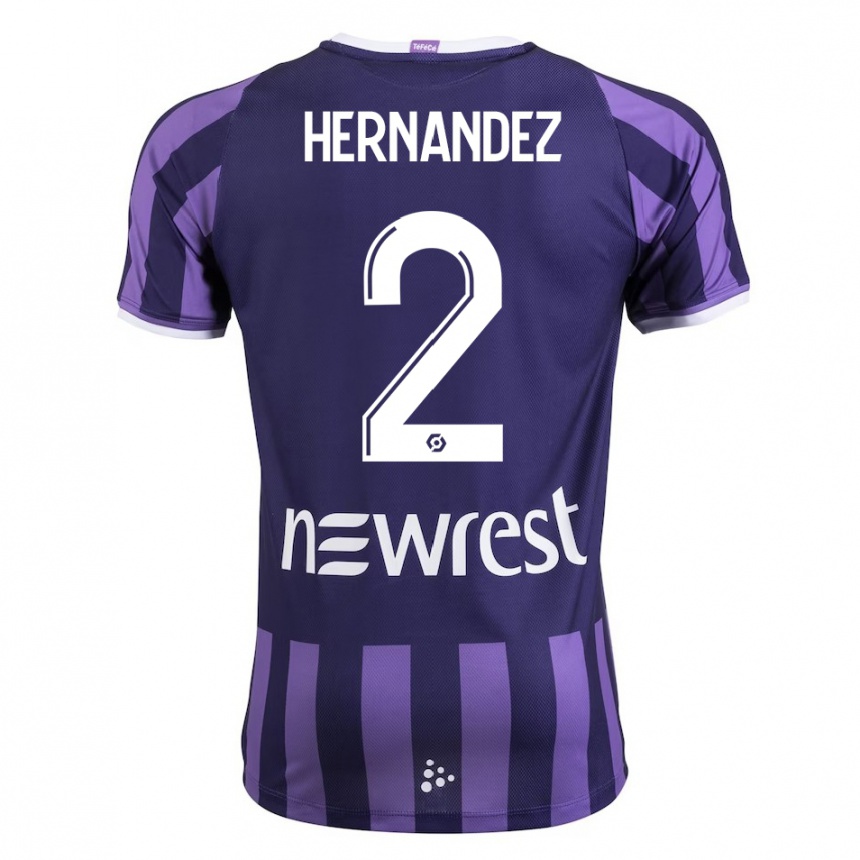 Men Football Lucie Hernandez #2 Purple Away Jersey 2023/24 T-Shirt Canada