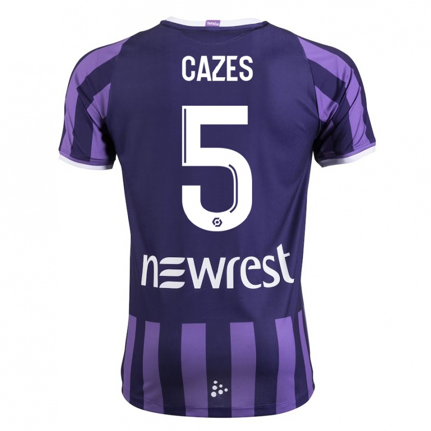 Men Football Manon Cazes #5 Purple Away Jersey 2023/24 T-Shirt Canada