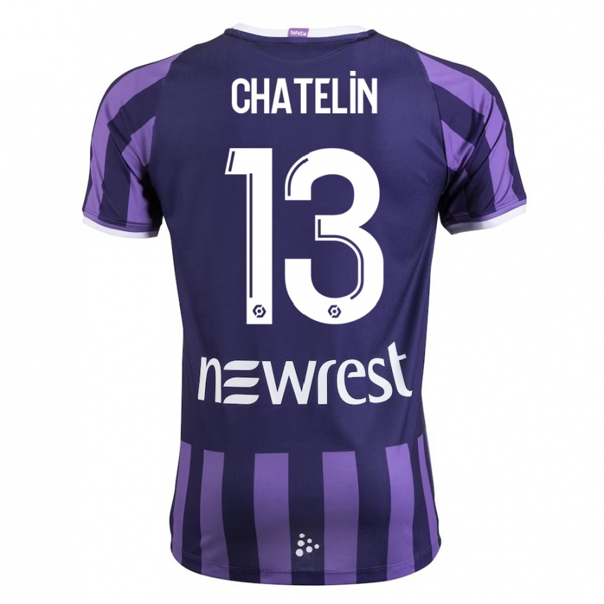 Men Football Delphin Chatelin #13 Purple Away Jersey 2023/24 T-Shirt Canada