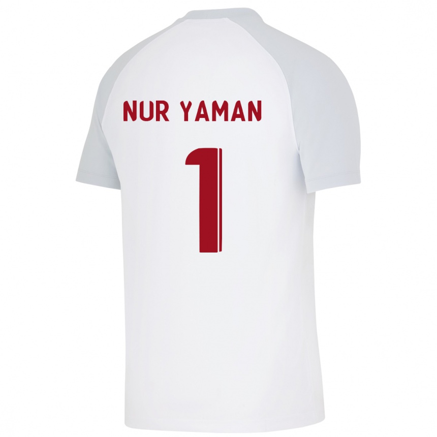 Homme Football Maillot Gamze Nur Yaman #1 Blanc Tenues Extérieur 2023/24 Canada