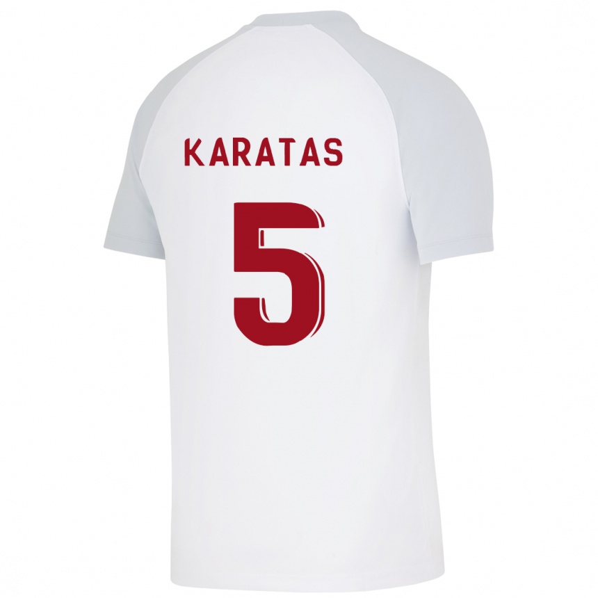 Men Football Eda Karataş #5 White Away Jersey 2023/24 T-Shirt Canada