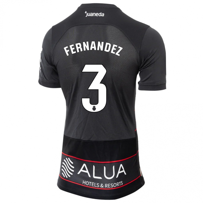 Men Football Marcos Fernández #3 Black Away Jersey 2023/24 T-Shirt Canada