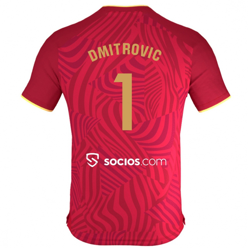 Men Football Marko Dmitrović #1 Red Away Jersey 2023/24 T-Shirt Canada