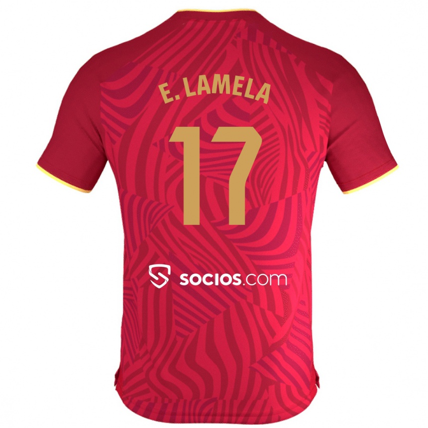 Men Football Erik Lamela #17 Red Away Jersey 2023/24 T-Shirt Canada