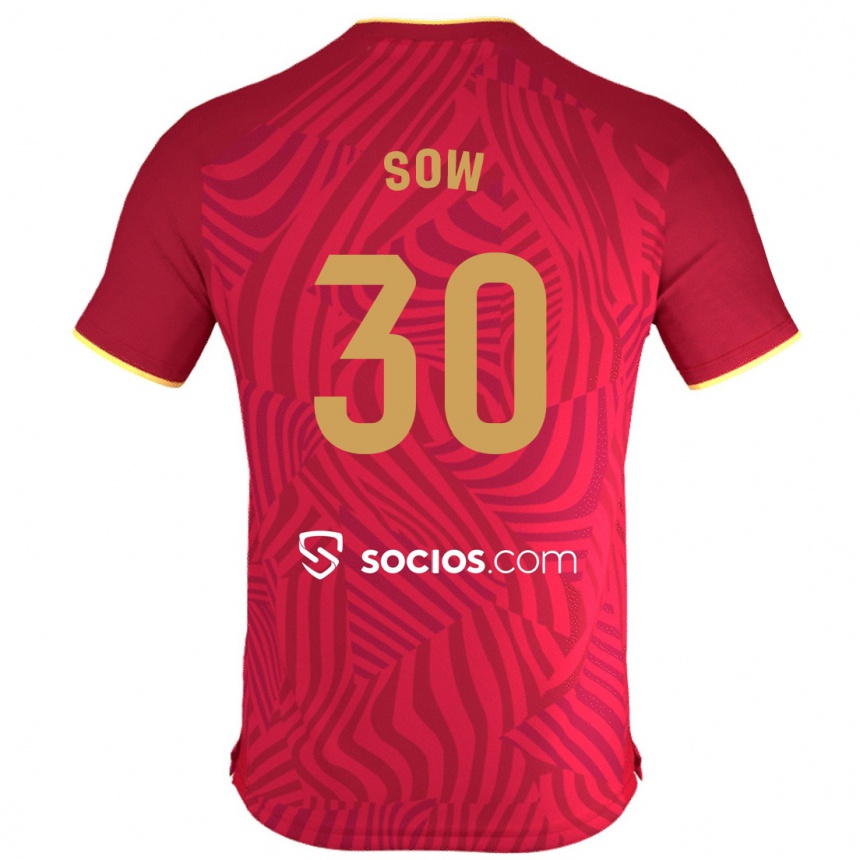 Men Football Ibrahima Sow #30 Red Away Jersey 2023/24 T-Shirt Canada