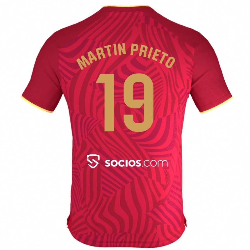 Men Football Cristina Martín-Prieto Gutiérrez #19 Red Away Jersey 2023/24 T-Shirt Canada