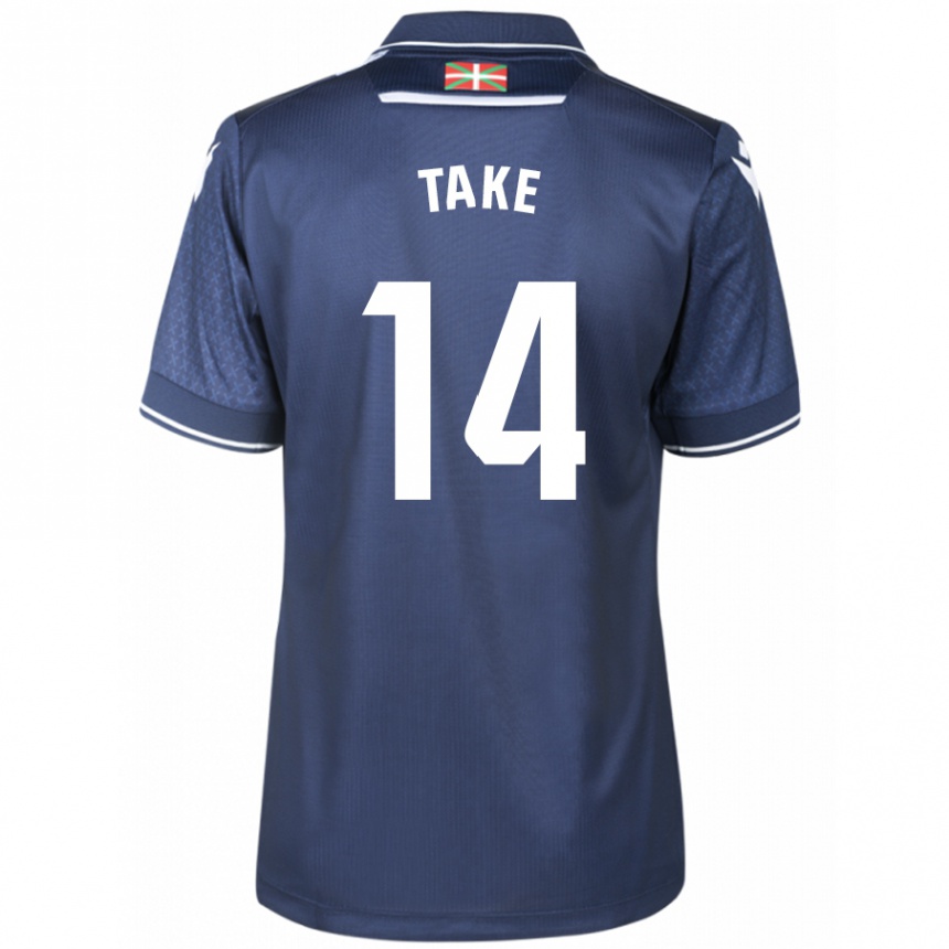 Men Football Takefusa Kubo #14 Navy Away Jersey 2023/24 T-Shirt Canada