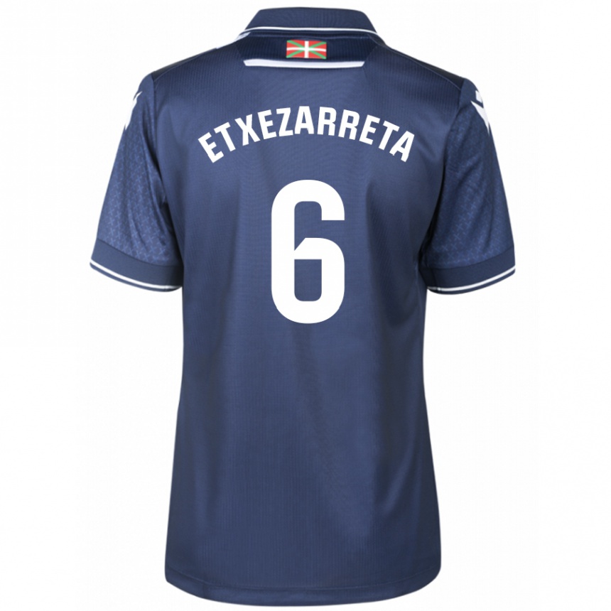 Men Football Ane Etxezarreta Aierbe #6 Navy Away Jersey 2023/24 T-Shirt Canada