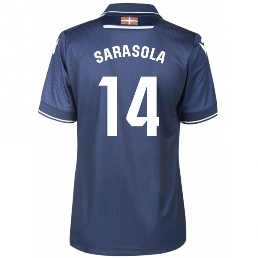 Men Football Izarne Sarasola Beain #14 Navy Away Jersey 2023/24 T-Shirt Canada